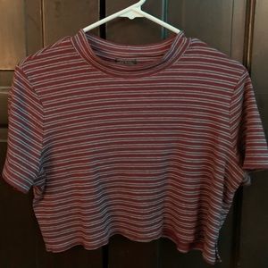 Red and Grey Cropped Tee
